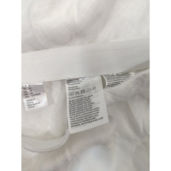 H&M White Linen Blend Maxi A-Line  Flowy Pull On Skirt Boho Summer Size M - Picture 3 of 5
